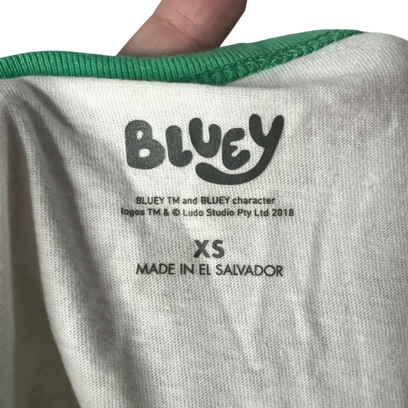 St. Patrick’s Day Bluey ringer Short Sleeve Graphic Tee Girls Boys XS NWT - Picture 8 of 12